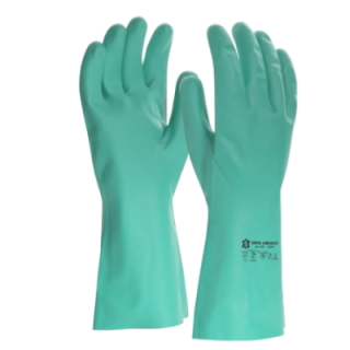 Gant de ménage nitrile vert floqué coton | Protections professionnel haute performance