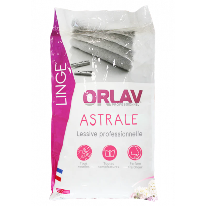 ORLAV- Lessive fraicheur astrale 20kg | Nettoyant textile professionnel haute performance