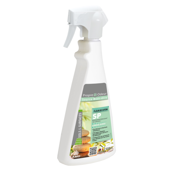 Propr'Odeur- Spray SP Fleur de coton 500ml | Détergent neutre désodorisant professionnel haute performance