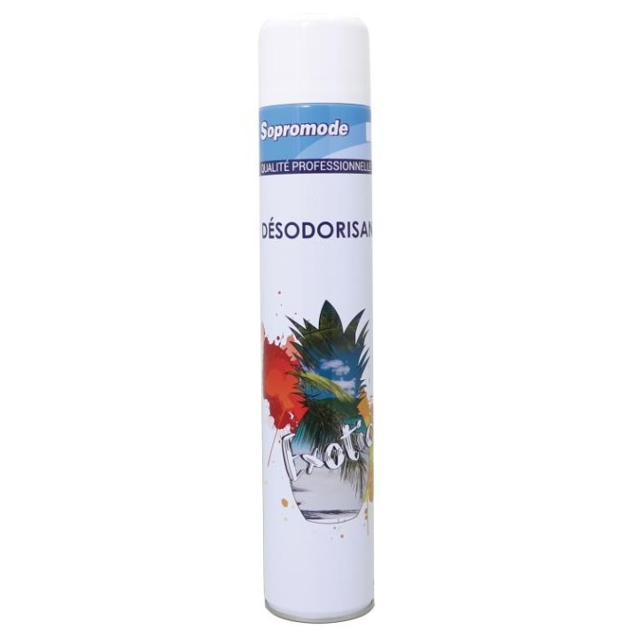 Aérosol désodorisant 750ml Exotique | Détergent neutre désodorisant professionnel haute performance